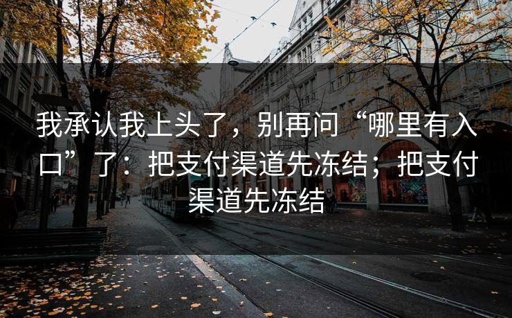 我承认我上头了，别再问“哪里有入口”了：把支付渠道先冻结；把支付渠道先冻结